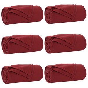 vidaXL Couvertures à jeter 6 pc Bordeaux 270 x 240 cm 5.08 kg Polaire