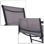 Lot de 2 chaises de jardin pliantes avec accoudoirs métal époxy textilène - dim. 58L x 64l x 94H cm - noir gris