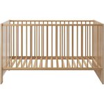 Lit enfant 70 x 140 cm + commode à langer 2 portes + armoire 2 portes - chêne sonoma et blanc mat