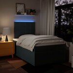 vidaXL Sommier à lattes de lit avec matelas bleu 120x190 cm tissu