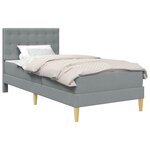 vidaXL Cadre de lit avec matelas Gris clair 80 x 200 cm Tissu