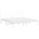 vidaXL Cadre de lit métal sans matelas et tête de lit blanc 200x200 cm