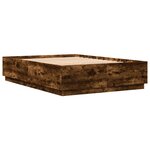 vidaXL Cadre de lit chêne fumé 150x200 cm bois d'ingénierie