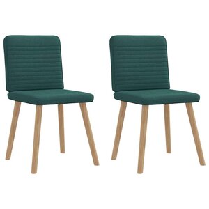 vidaXL Chaises à manger lot de 2 vert foncé tissu