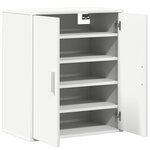 vidaXL Armoire à chaussures Blanc 60x35x70 cm Bois d’ingénierie