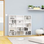 vidaXL Armoire à CD Blanc brillant 102x23x89 5 cm Bois d’ingénierie