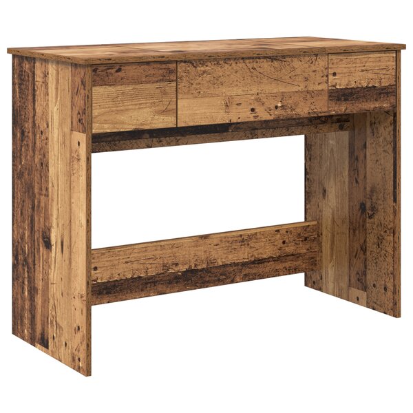 vidaXL Table de Maquillage avec Miroir Bois Vieilli 100x45x76 cm