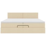 VidaXL Cadre de lit ottoman avec matelas crème 200x200cm tissu