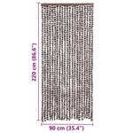 vidaXL Moustiquaire Marron et blanc 90x220 cm Chenille