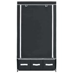 vidaXL Garde-robe Noir 87 x 49 x 159 cm Tissu