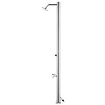 vidaXL Douche de jardin avec base gris 220 cm Acier inoxydable