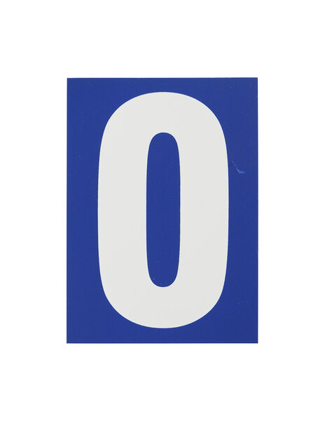 THIRARD - Plaque de signalisation 0  marquage blanc sur fond bleu  panneau PVC adhésif  65x90mm - THIRARD