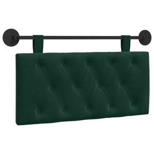 vidaXL Tête de lit suspendue Avec lumière LED Vert foncé Velours