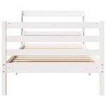 vidaXL Cadre de lit avec tête de lit sans matelas blanc 100x200 cm