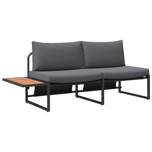 vidaXL Canapé de jardin avec coussin Marron 200.5 x 70 x 85.5 cm Métal