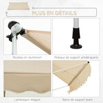 Store banne manuel rétractable 3L x 1 5l m inclinaison et hauteur réglable installation rapide métal alu polyester anti-UV beige