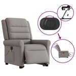 vidaXL Fauteuil inclinable de massage électrique Taupe Tissu