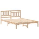 vidaXL Cadre de lit Marron 135 x 190 cm Bois massif en pin