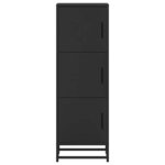 vidaXL Buffet haut noir 35 5x35x106 5 cm bois d'ingénierie et métal
