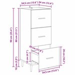 vidaXL Buffet chêne artisanal 34 x 34 5 x 90 cm Bois d'ingénierie