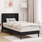 vidaXL Cadre de lit avec tête de lit Noir 90 x 190 cm Velours