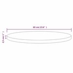 vidaXL Dessus de table Ø60x2 5 cm Bois de pin massif