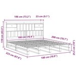 vidaXL Lit bibliothèque sans matelas cire marron 180x200 cm pin massif