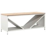 vidaXL Étagère à bois de chauffage avec plateau en bois blanc