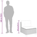 vidaXL Canapé de jardin sans accoudoirs coussins beige résine tressée