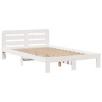 vidaXL Lit bibliothèque sans matelas blanc 135x190 cm bois pin massif