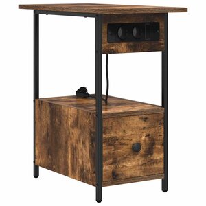 vidaXL Cabinet de chevet Chêne fumé 60 x 30 x 61 cm Bois d'ingénierie