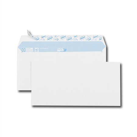 Boite de 500 enveloppes auto-adhésives dl 110 x 220 mm 90g blanc gpv