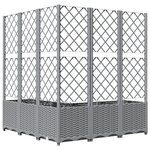 vidaXL Jardinière avec treillis gris clair 120x120x136cm polypropylène