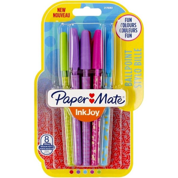 Stylo à bille inkjoy wrap 100  blister de 8 paper mate