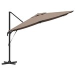 vidaXL Parasol Roma Taupe 286 x 285 x 265 cm Polyester  Aluminium