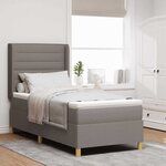vidaXL Lit à ressorts avec matelas Taupe 90 x 190 cm tissu