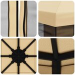 vidaXL Abri de jardin avec parois 3 x 3 m Crème Polyester et Acier