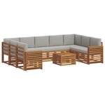 vidaXL Ensemble de canapés d'extérieur 10 pc Naturel et gris clair