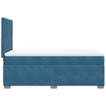 vidaXL Sommier à lattes de lit avec matelas bleu 90x200 cm velours