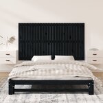 vidaXL Tête de lit murale Noir 159 5x3x90 cm Bois massif de pin
