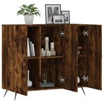 vidaXL Buffet chêne fumé 90x34x80 cm bois d'ingénierie