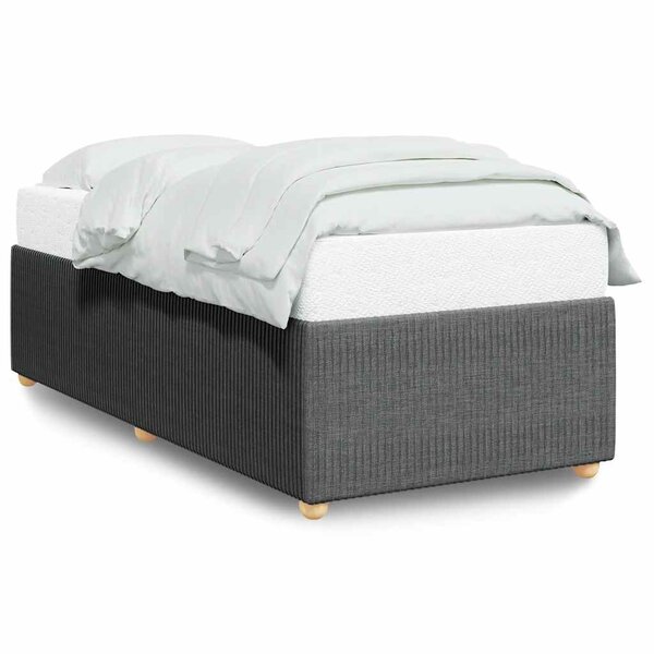 vidaXL Cadre de lit sans matelas gris foncé 90x190 cm simple tissu