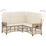 vidaXL Ensemble de canapés inclinables de jardin Beige et blanc crème