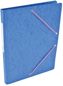 Chemise Carte Lustée simple 24 x 32 cm avec élastiques et étiquette de dos Bleu COUTAL