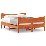 vidaXL Cadre de lit sans matelas cire marron 150x200cm bois pin massif