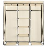 vidaXL Armoire avec compartiments et barres Crème 150x45x175 cm Tissu