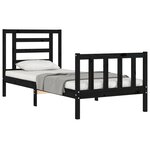 vidaXL Cadre de lit sans matelas noir bois de pin massif