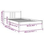 vidaXL Cadre de lit sans matelas marron miel bois massif 100x200 cm