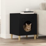 vidaXL Maison pour chat Noir 42 5 x 40 x 53 cm Bois d'ingénierie