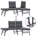 vidaXL Ensemble de bancs de jardin avec coussins 3 Pièces noir